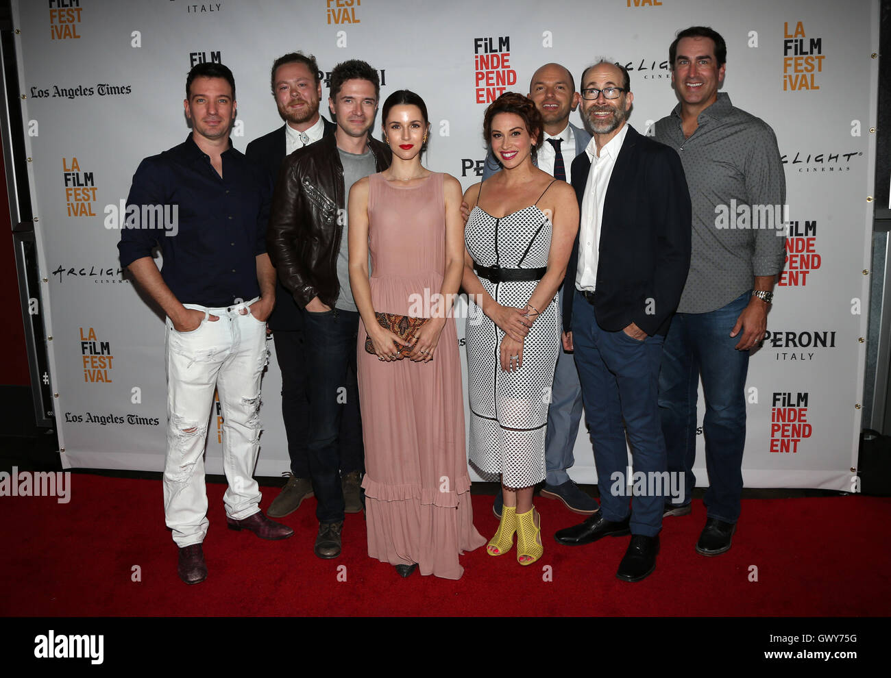 2016 Los Angeles Film Festival - 'Opening Night' Premiere - Arrivals  Featuring: J.C. Chasez, Andrew Leland Rogers, Topher Grace, Jessica Richards, Lesli Margherita, Paul Scheer, Rob Riggle Where: Culver City, California, United States When: 03 Jun 2016 Stock Photo