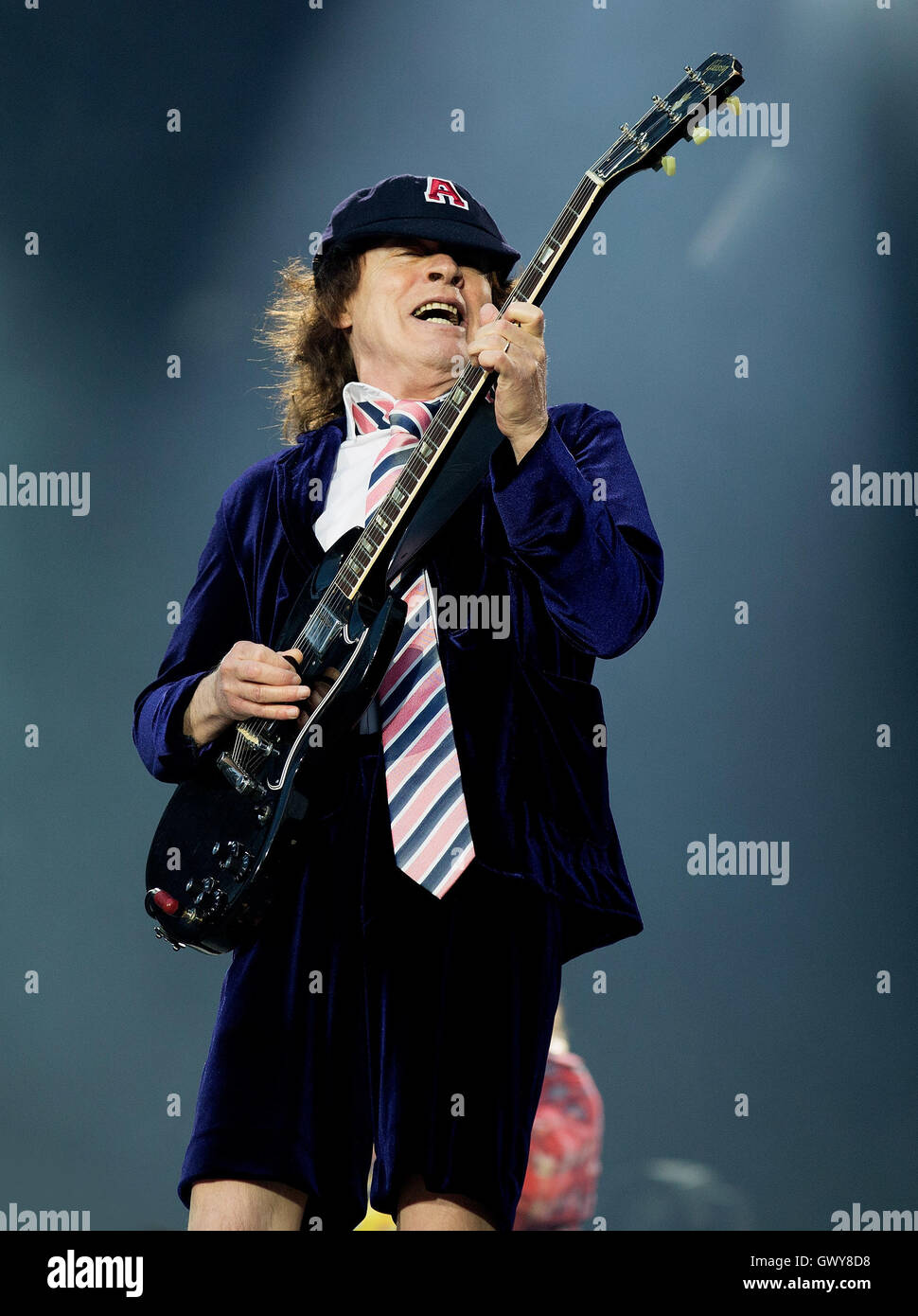 Ac Dc And Axl Rose Perform The First Night Of Their Uk Tour At The Stock Photo Alamy