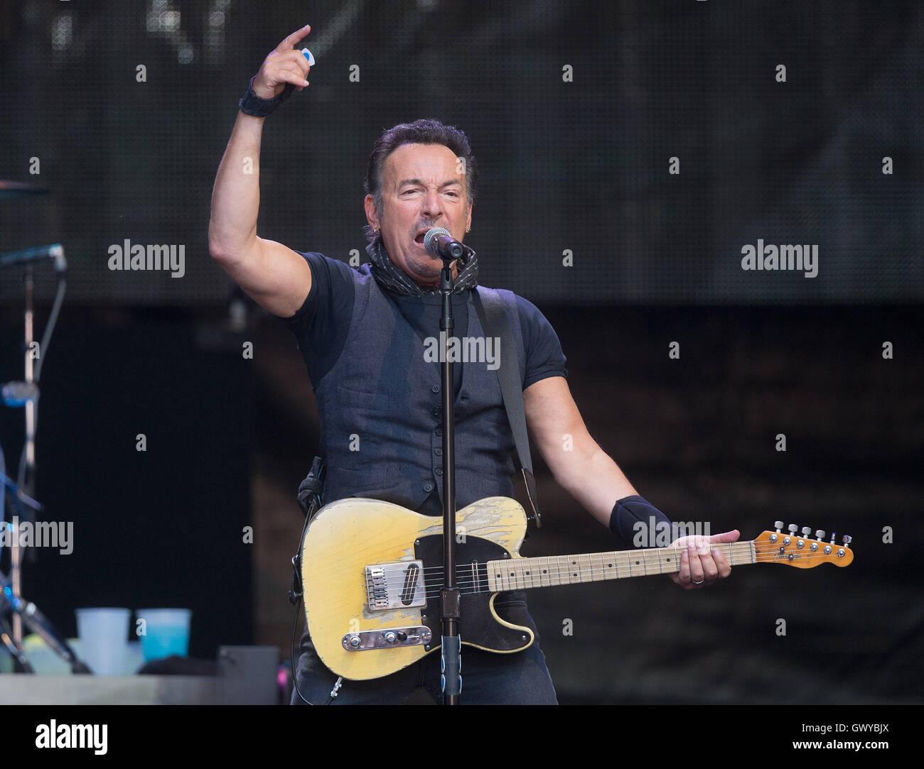 Bruce Springsteen performs live in concert at Wembley Stadium Featuring Bruce Springsteen Where