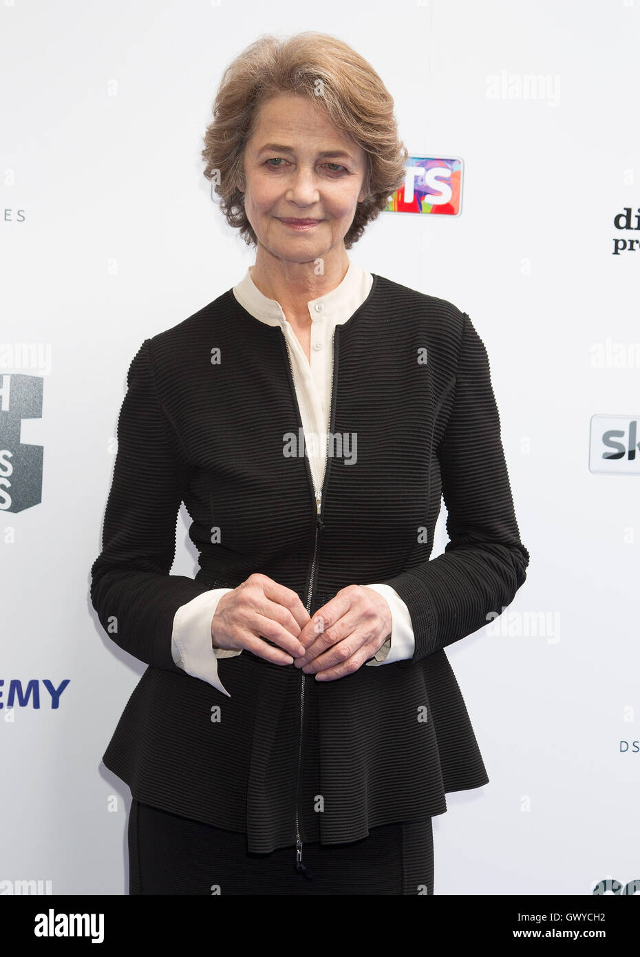 Celebrities arrive at the South Bank Sky Arts Awards at the Savoy Hotel in London  Featuring: Charlotte Rampling Where: London, United Kingdom When: 05 Jun 2016 Stock Photo