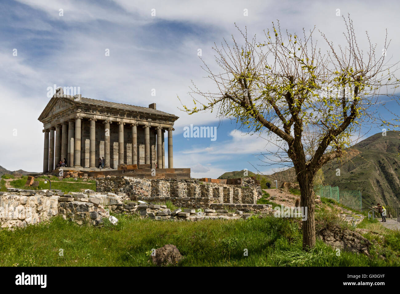 Hellenistic Temple of Garni in Armenia. Stock Photo