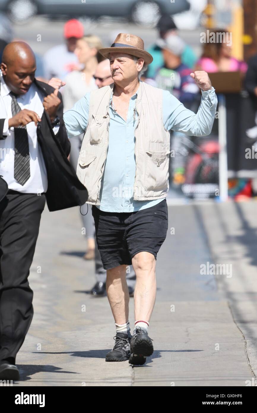 Ghostbusters cast new and old seen arriving at the ABC studios for Jimmy Kimmel Live  Featuring: Bill Murray Where: Los Angeles, California, United States When: 08 Jun 2016 Stock Photo