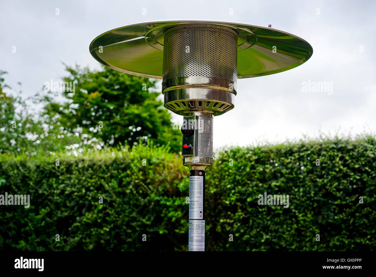 Garden and patio heater lamp, UK Stock Photo Alamy