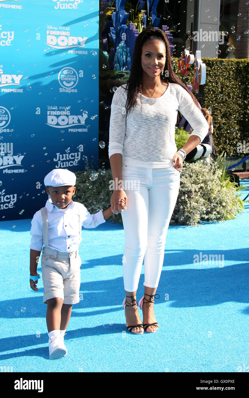 World premiere of Disney-Pixar's 'Finding Dory' at the El Capitan Theatre - Arrivals  Featuring: Tamar Braxton, Logan Vincent Herbert Where: Hollywood, California, United States When: 08 Jun 2016 Stock Photo