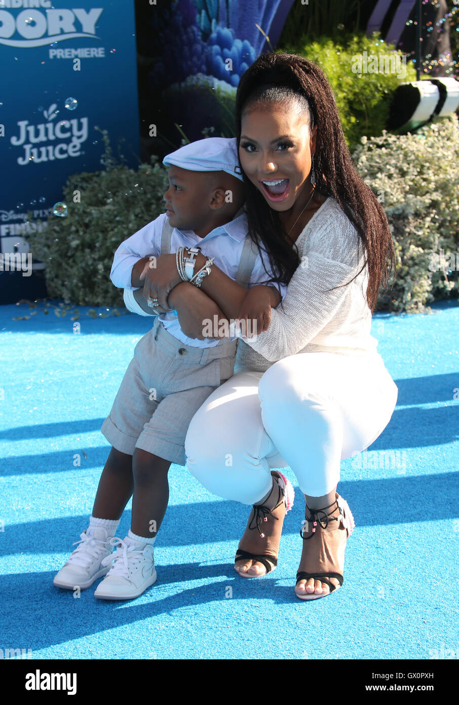 World premiere of Disney-Pixar's 'Finding Dory' at the El Capitan Theatre - Arrivals  Featuring: Tamar Braxton, Logan Vincent Herbert Where: Hollywood, California, United States When: 08 Jun 2016 Stock Photo