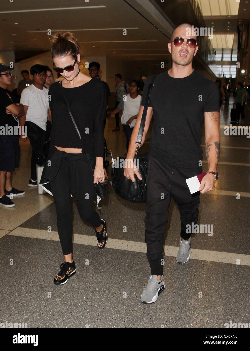 Max George And His Girlfriend Carrie Baker Depart From Los Angeles Stock Photo Alamy
