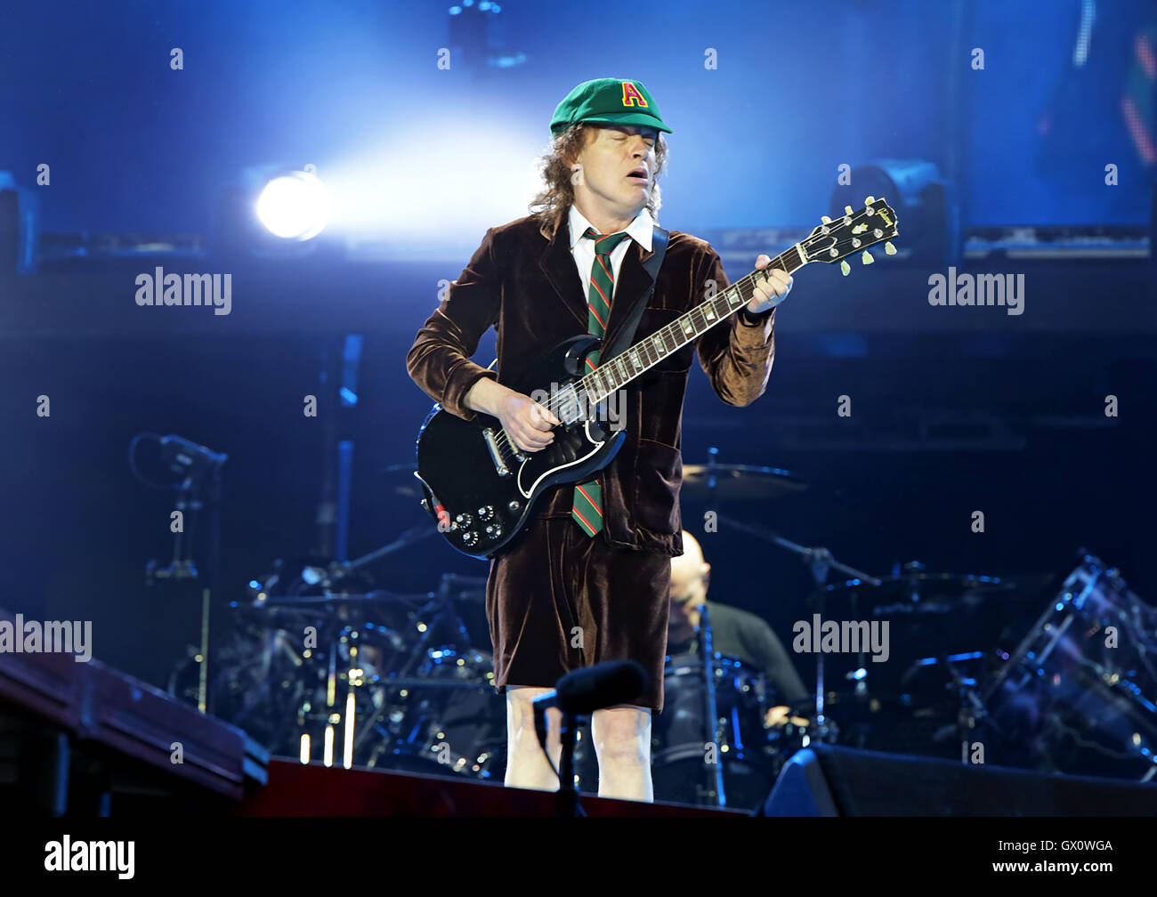 AC/DC Performing on Their 'Rock Or Bust' Tour at Manchester Etihad ...