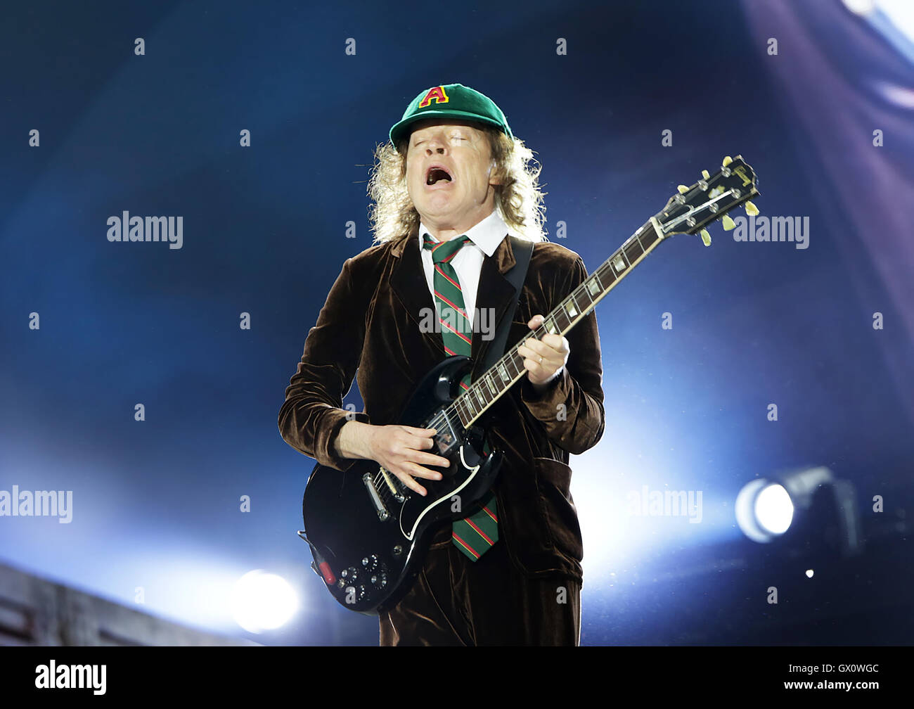 AC/DC Performing on Their 'Rock Or Bust' Tour at Manchester Etihad ...