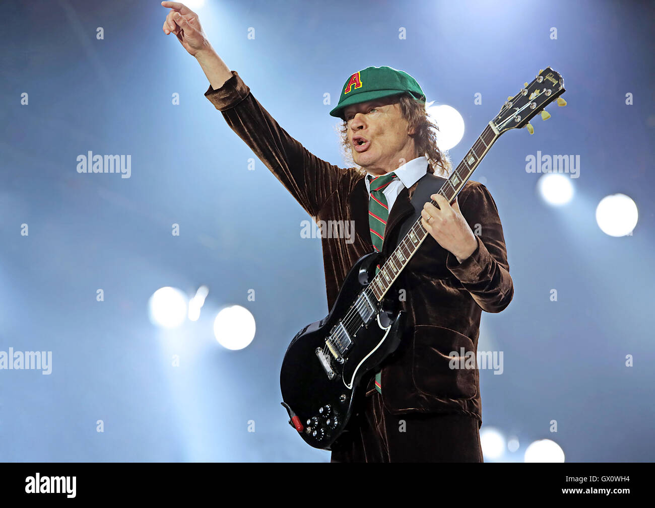AC/DC Performing on Their 'Rock Or Bust' Tour at Manchester Etihad ...