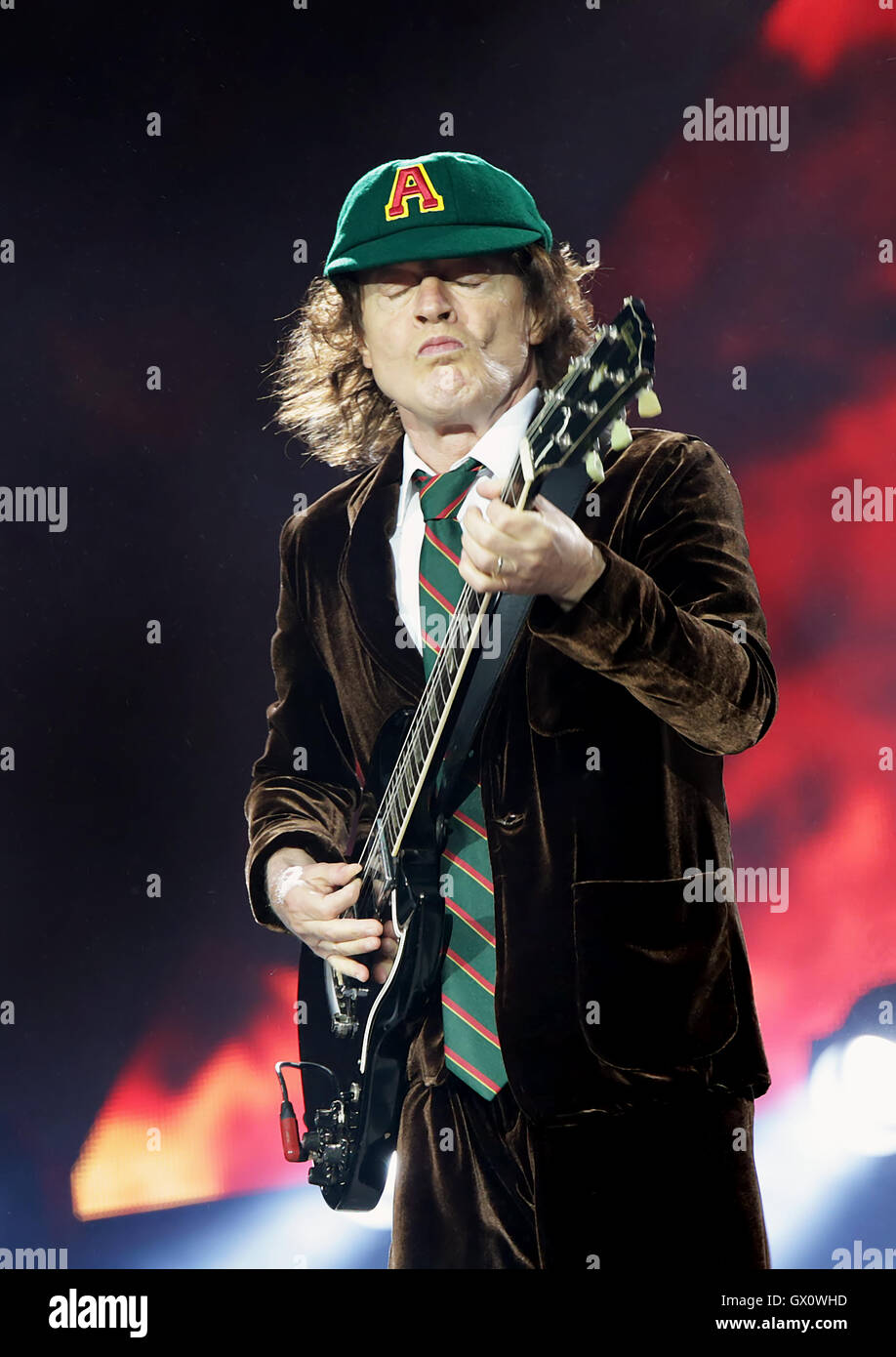 AC/DC Performing on Their 'Rock Or Bust' Tour at Manchester Etihad ...