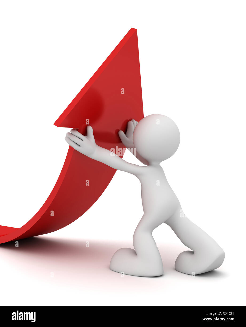 man holding arrow concept 3d illustration Stock Photo - Alamy