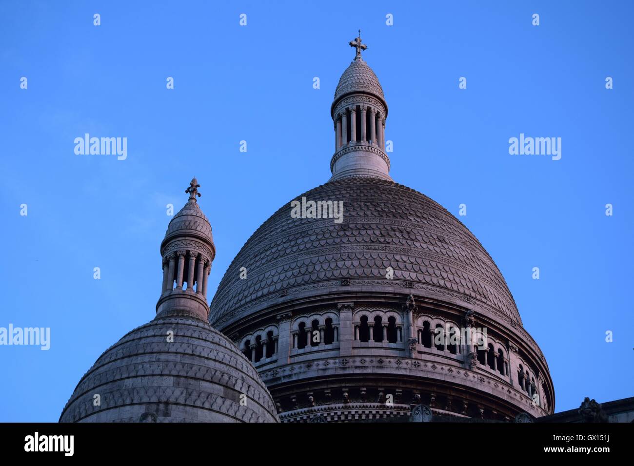 The two main domes of a cathedral in Paris. Stock Photo