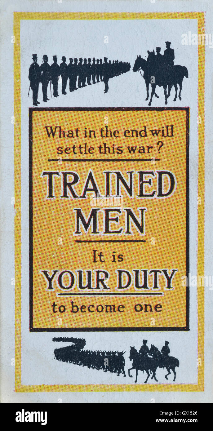 Will's cigarette card of a WW1 recruiting poster Stock Photo - Alamy