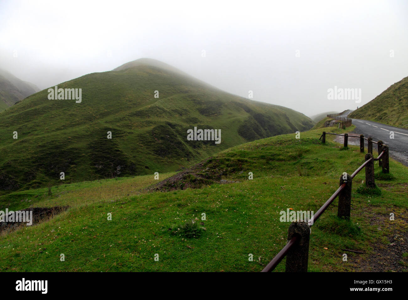 View of a road through the hills of the Scottish Borders, Scotland, UK