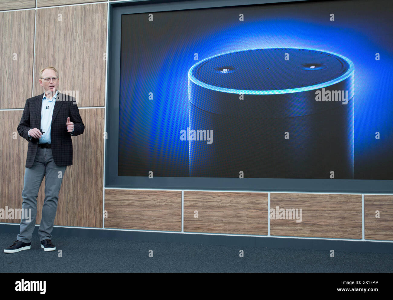 Dave Limp, Senior Vice President, Amazon Devices and Services, introduces  Amazon Alexa, Echo and the All-New Echo Dot at a product launch in London  Stock Photo - Alamy
