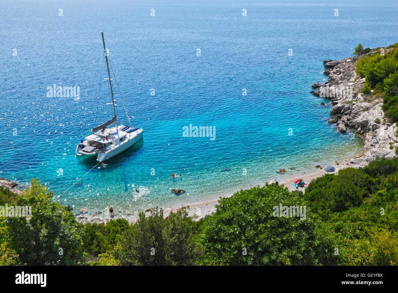 Beautiful beach near Dubrovnik in Dalmatia Stock Photo