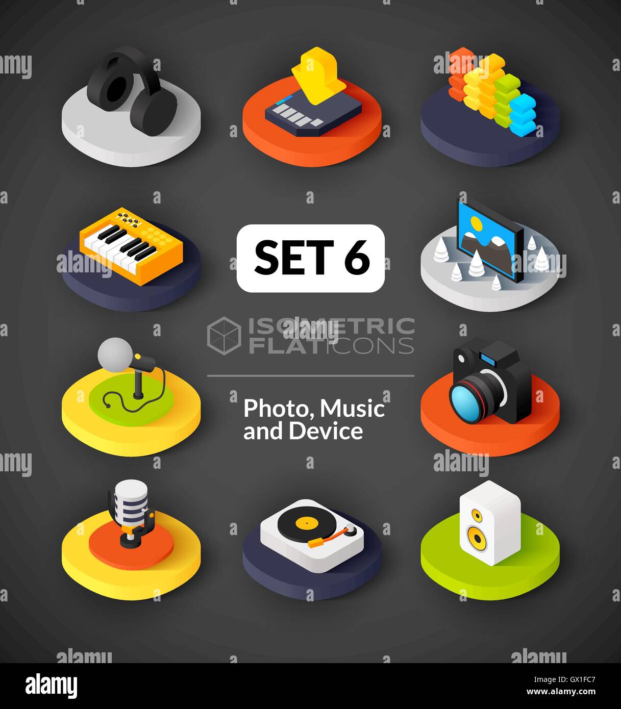 6 flat 3d set hi-res stock photography and images - Alamy