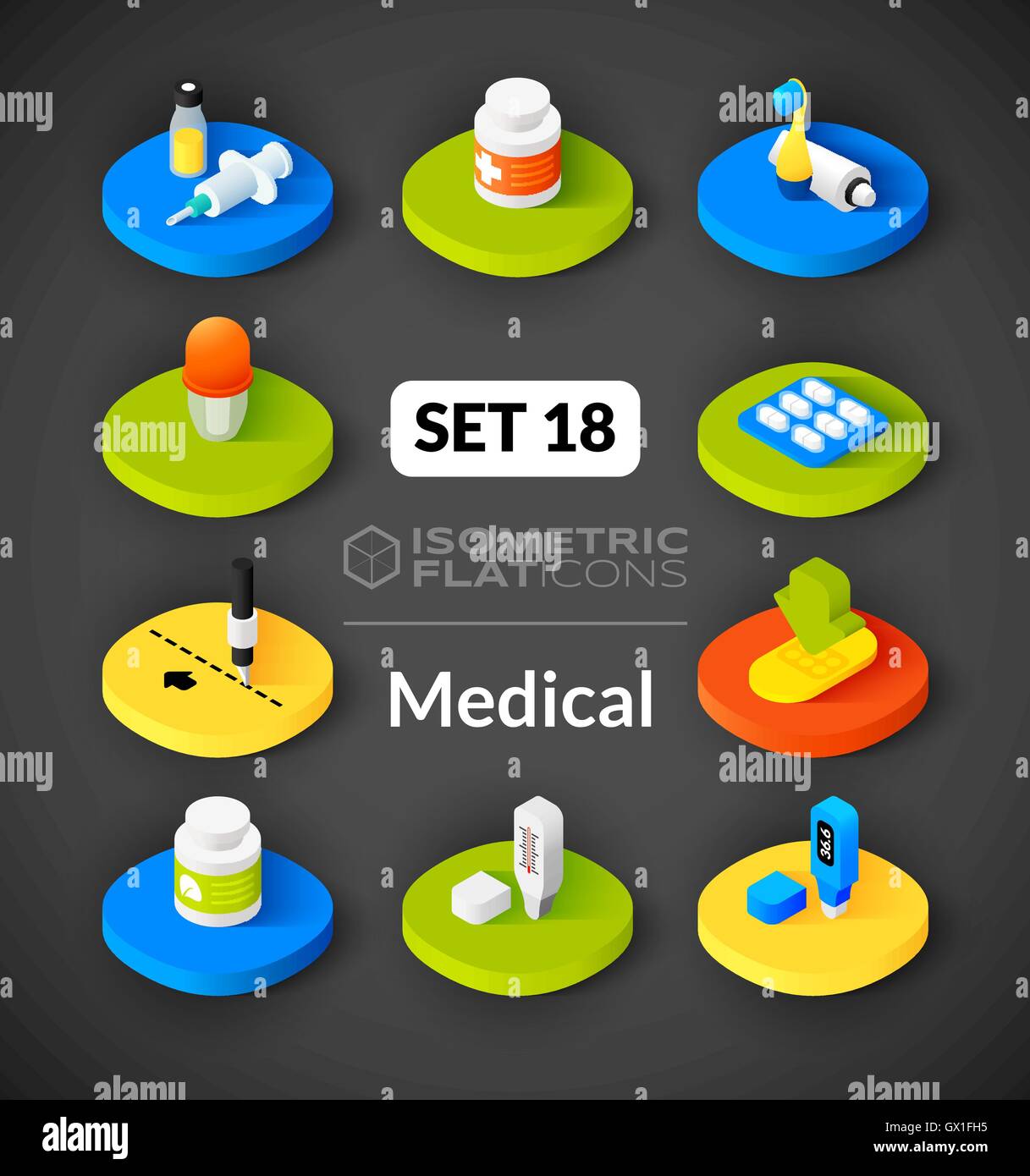 Isometric flat icons set 18 Stock Vector Image & Art - Alamy