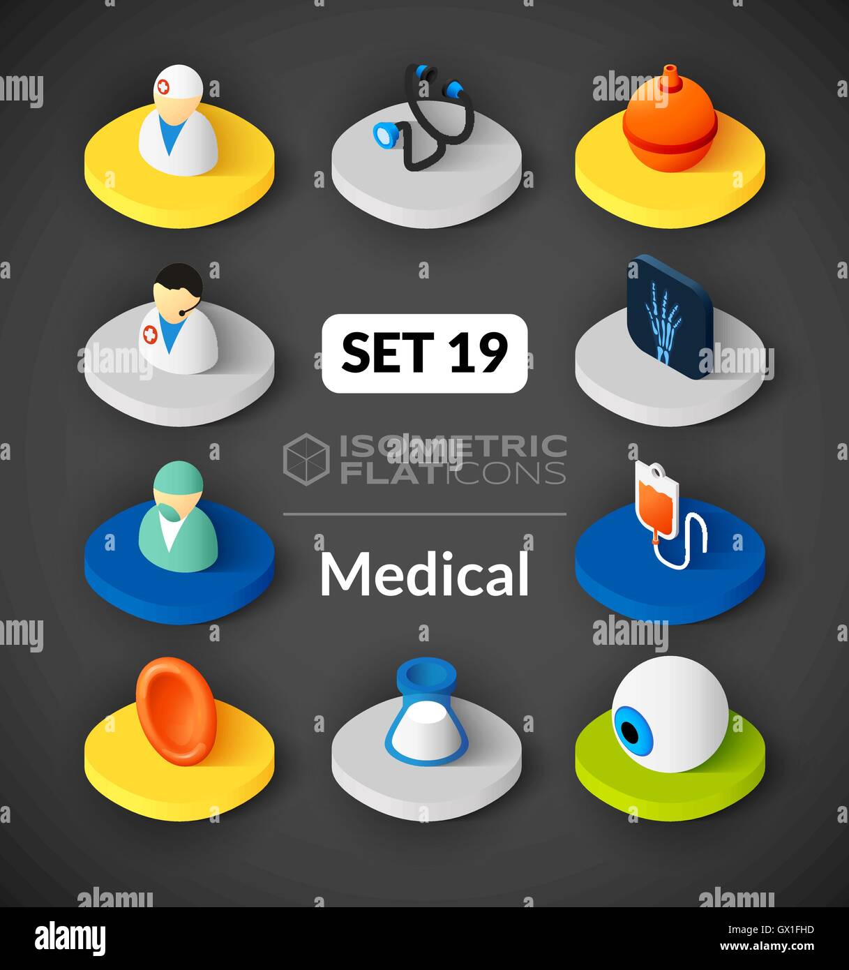 Isometric doctor icons Stock Vector Images - Alamy