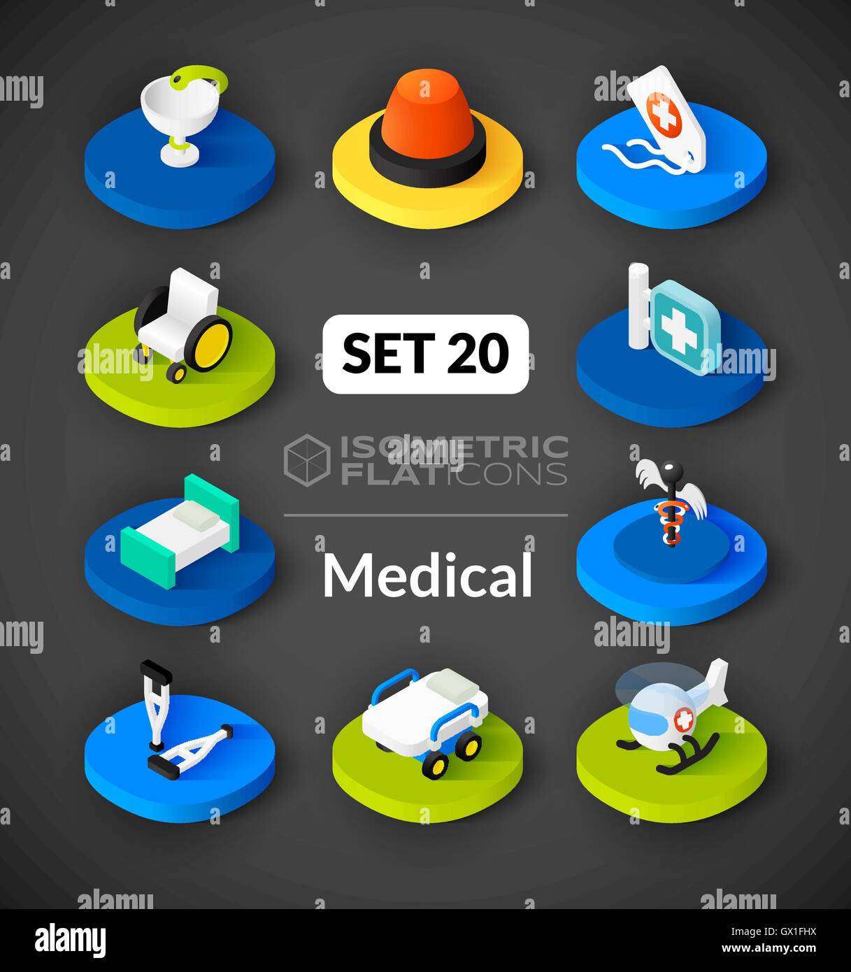 Isometric flat icons set 20 Stock Vector Image & Art - Alamy