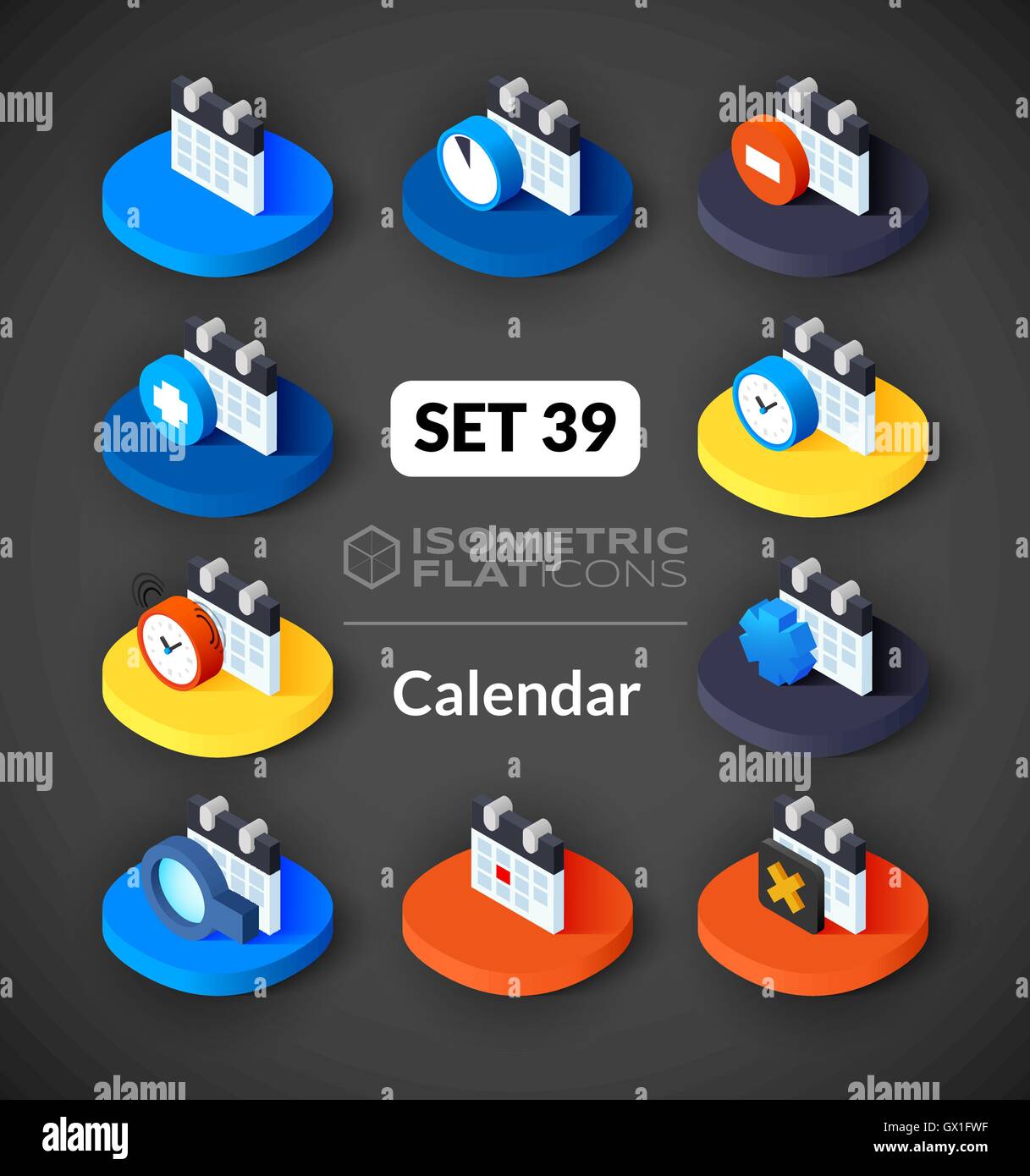 Isometric flat icons set 39 Stock Vector Image & Art - Alamy