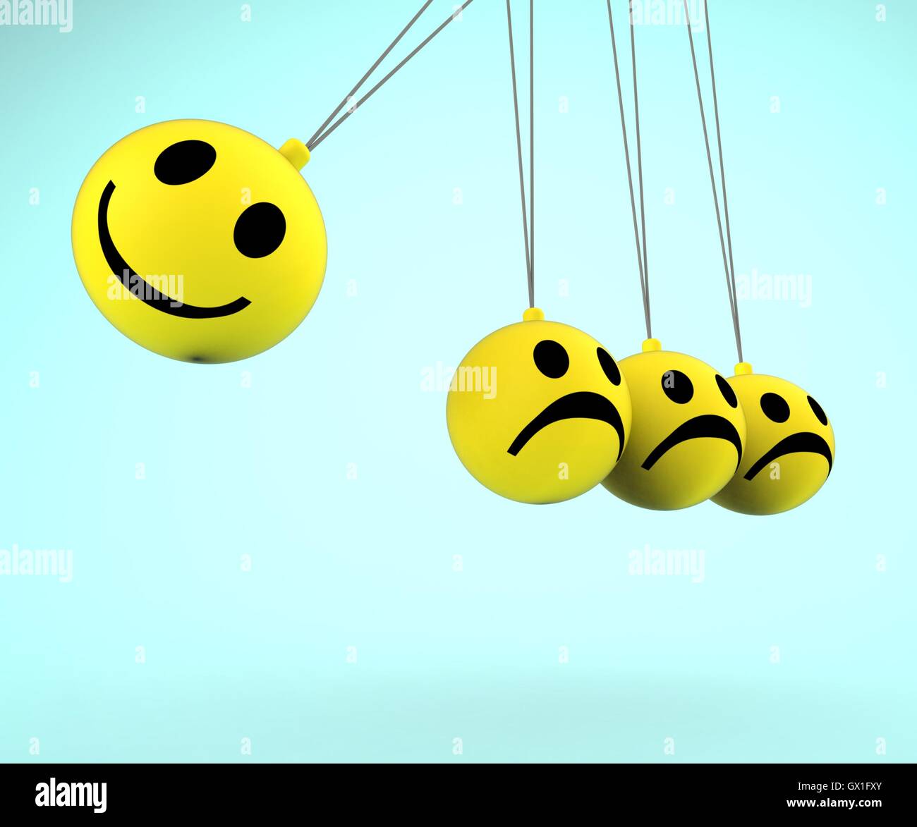 Happy And Sad Smileys Showing Emotions Stock Photo