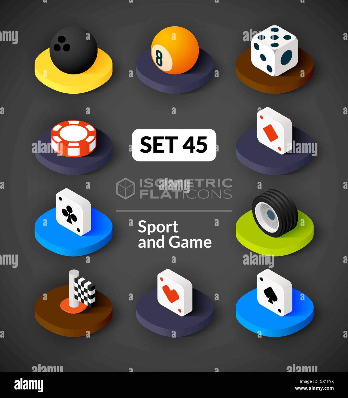Isometric flat icons set 45 Stock Vector Image & Art - Alamy