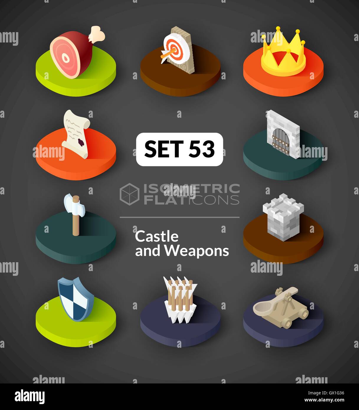 Isometric flat icons set 53 Stock Vector Image & Art - Alamy