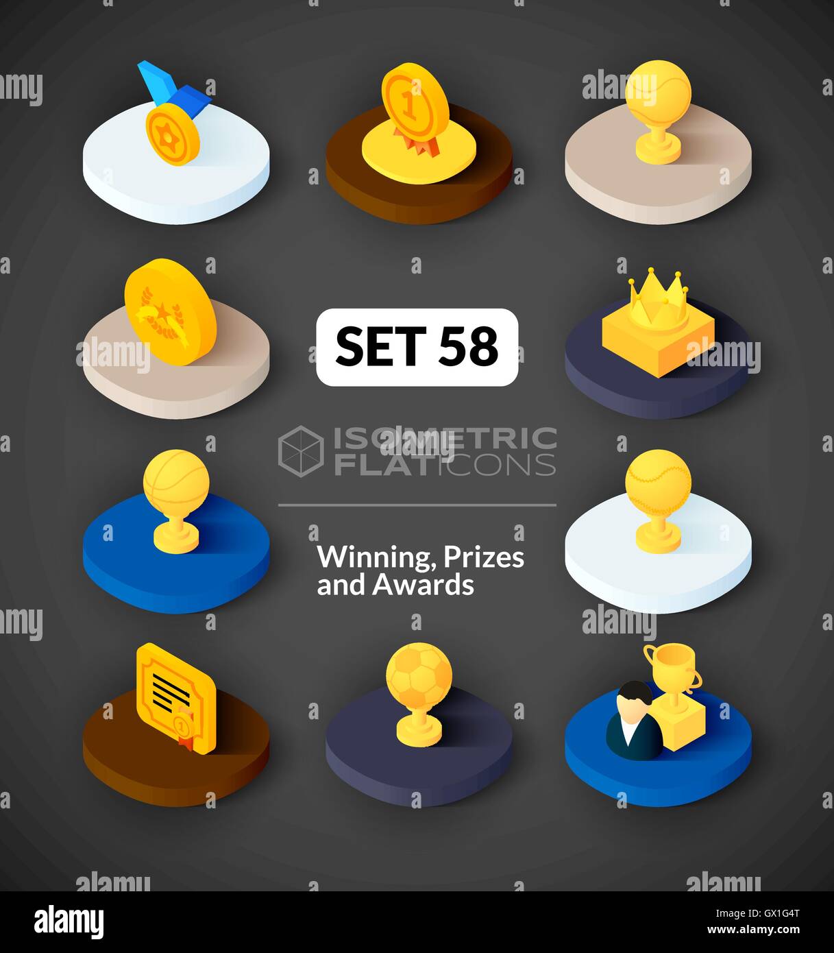 Isometric flat icons set 58 Stock Vector Image & Art - Alamy