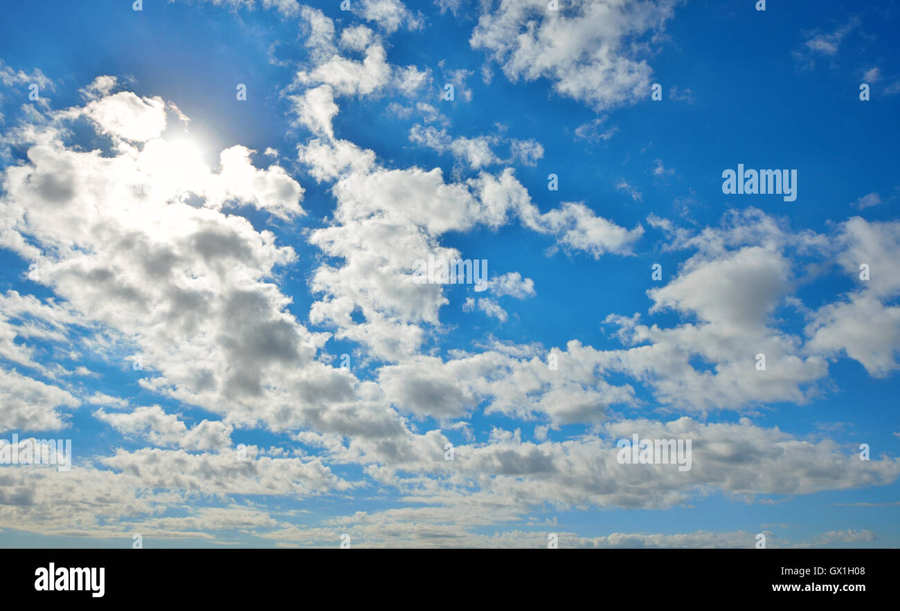 Summer strong sun and skies Stock Photo