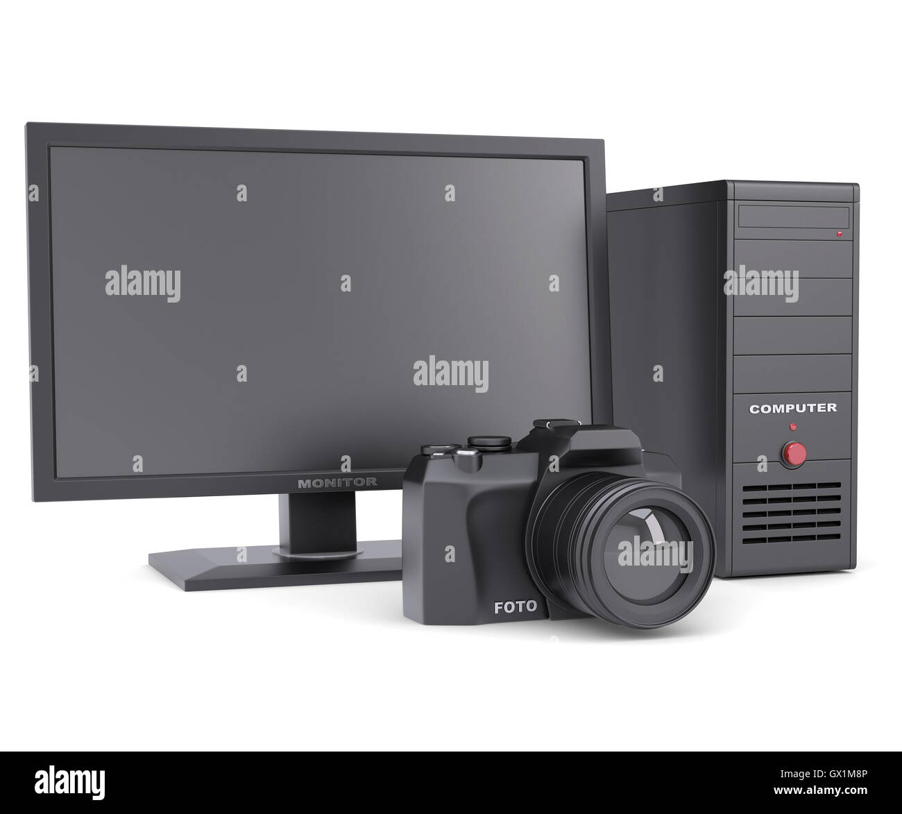 The system unit, monitor and camera Stock Photo - Alamy