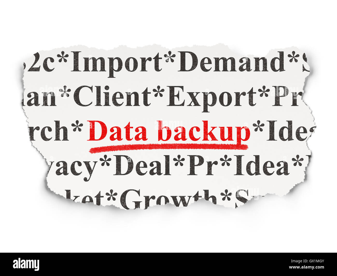 Information concept: Data Backup on Paper background Stock Photo