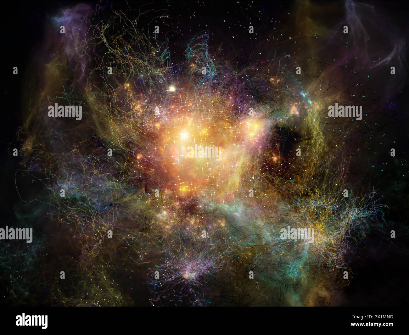 Visualization of Fractal Nebulae Stock Photo