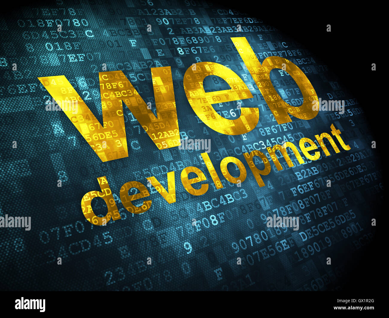 SEO web design concept: Web Development on digital background Stock ...