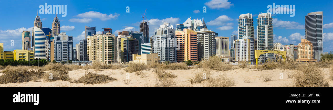 Midday heat in the desert in the background buildingsl on Nov 1 Stock Photo
