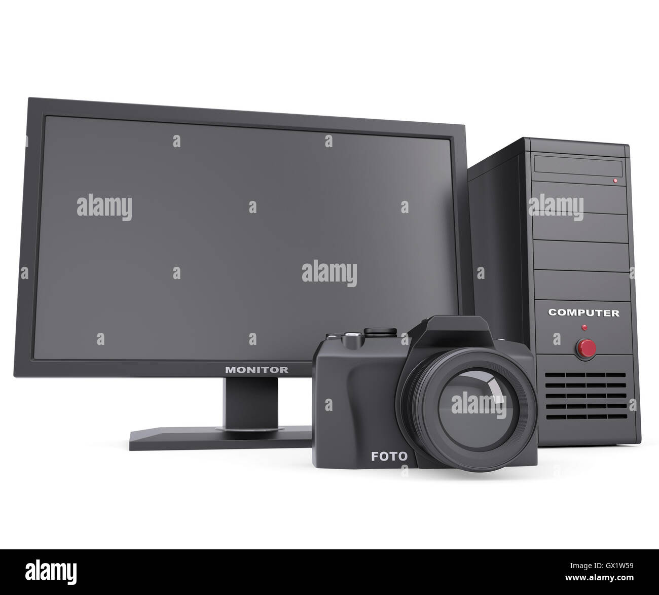 The system unit, monitor and camera Stock Photo - Alamy