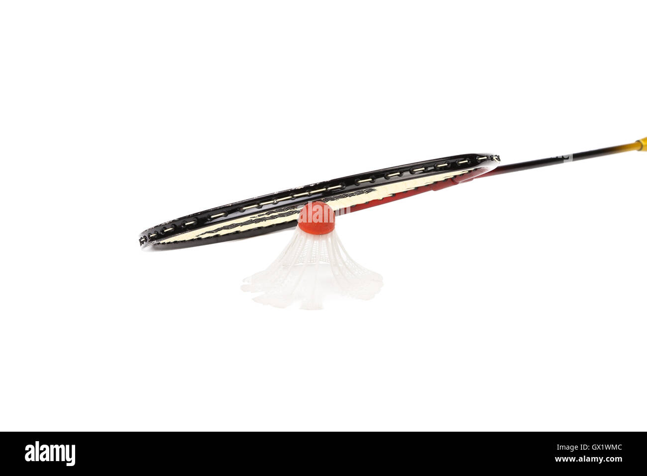 Racket and birdie of badminton Stock Photo - Alamy