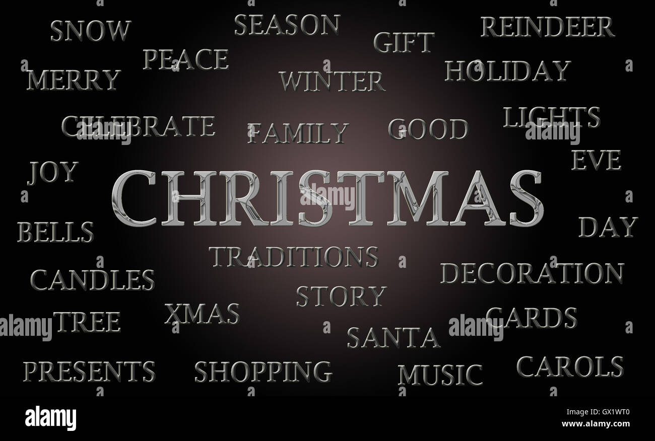 Christmas word cloud Stock Photo