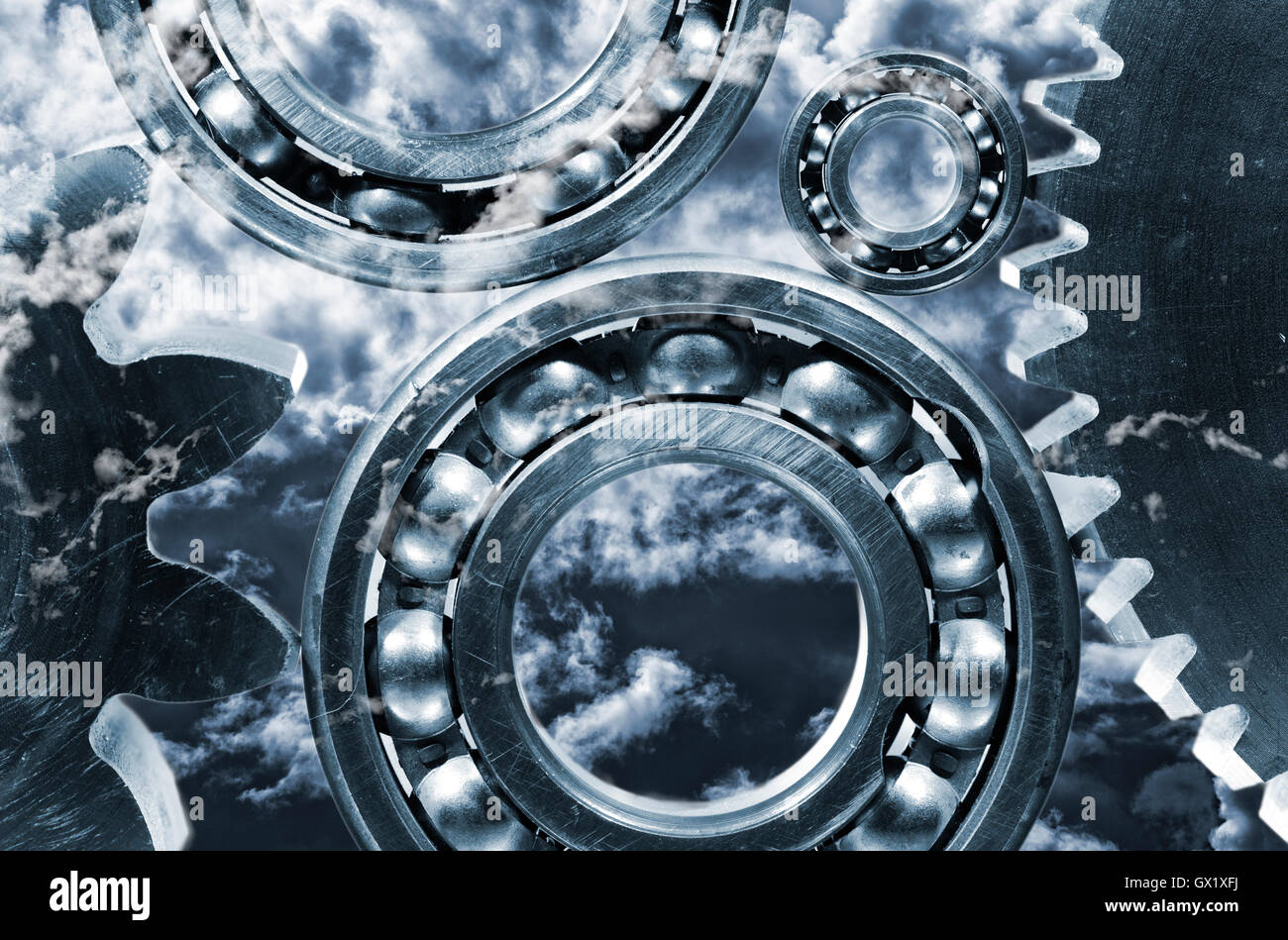 titanium ballbearings and clouds Stock Photo Alamy