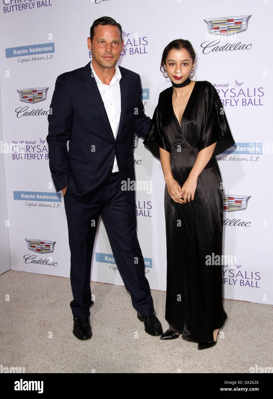 15th Annual Chrysalis Butterfly Ball held at a private Mandeville Canyon Estate - Arrivals  Featuring: Justin Chambers, daughter Kaila Chambers Where: Los Angeles, California, United States When: 11 Jun 2016 Stock Photo