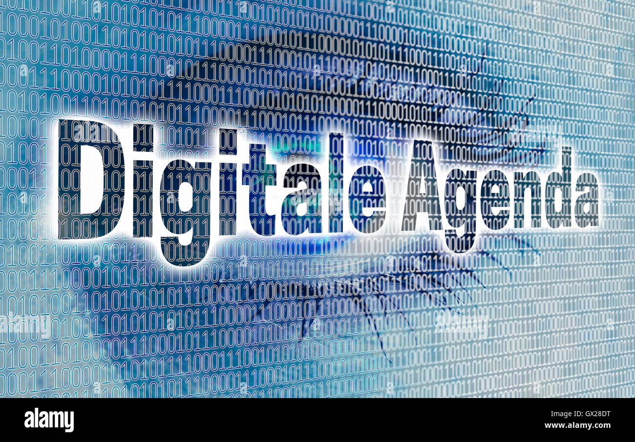 Digital Agenda eye with matrix looks at viewer concept Stock Photo - Alamy