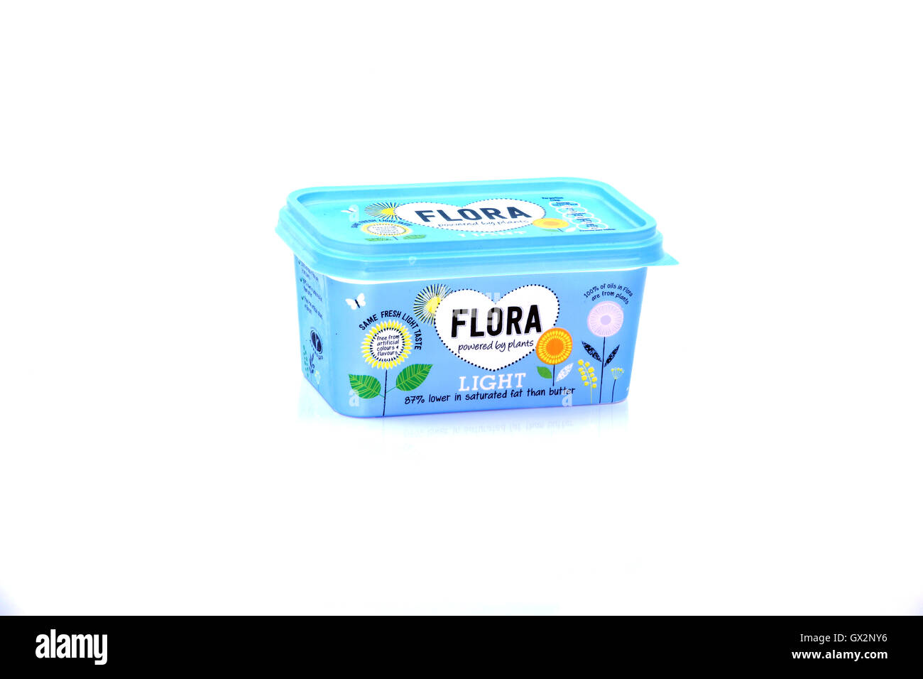 Plastic container of Flora light spread Stock Photo