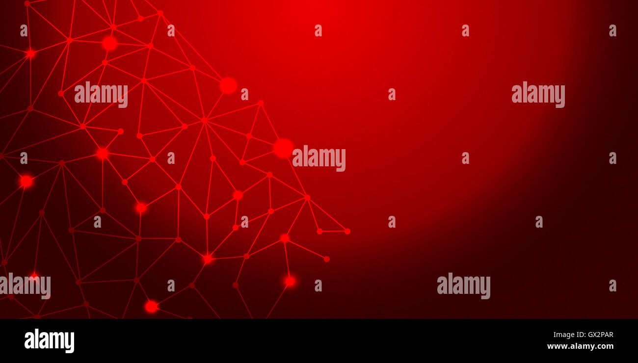 Red Background abstract with lighting lines digital concept. Stock Photo