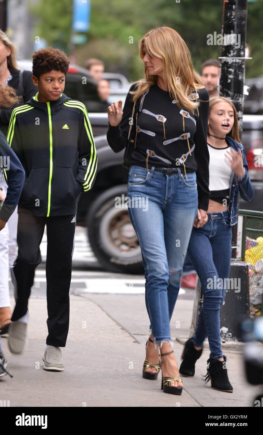 Heidi Klum and family out and about in Tribeca Featuring ...