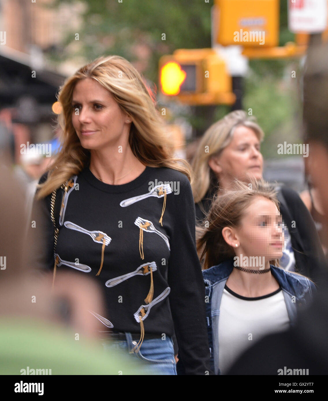 Heidi Klum and family out and about in Tribeca  Featuring: Heidi Klum, Helene Boshoven Samuel Where: Manhattan, New York, United States When: 14 Jun 2016 Stock Photo