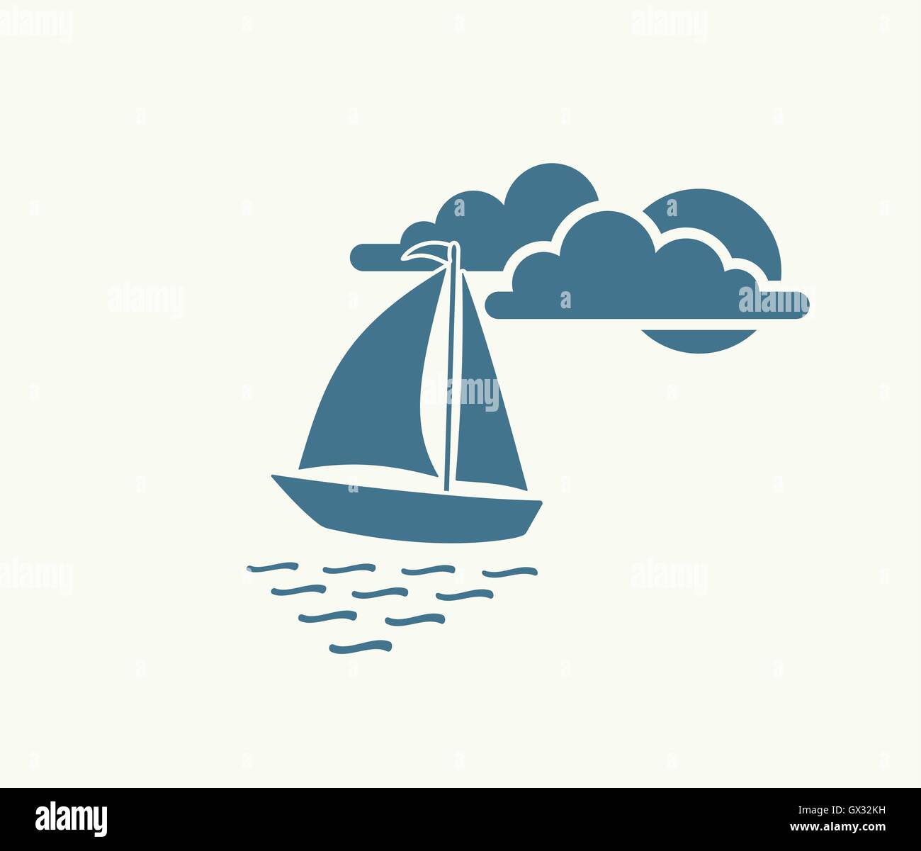 yacht sea symbol vector illustration Stock Vector Image & Art - Alamy