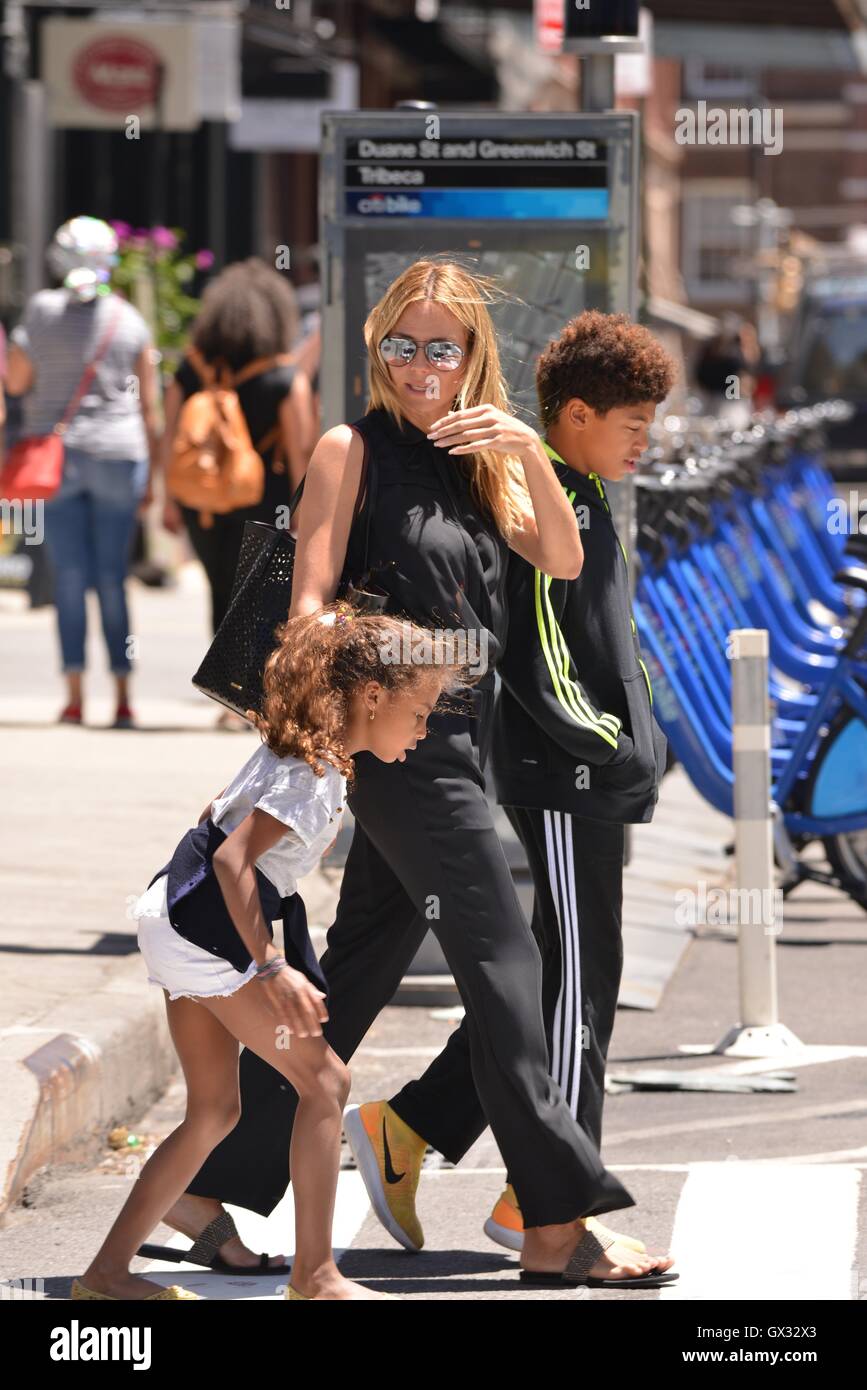 Heidi Klum goes out with her children on a sunny summer day in New York City Featuring Heidi Heidi Klum goes out with her children on a sunny summer day in New York City Featuring Heidi
