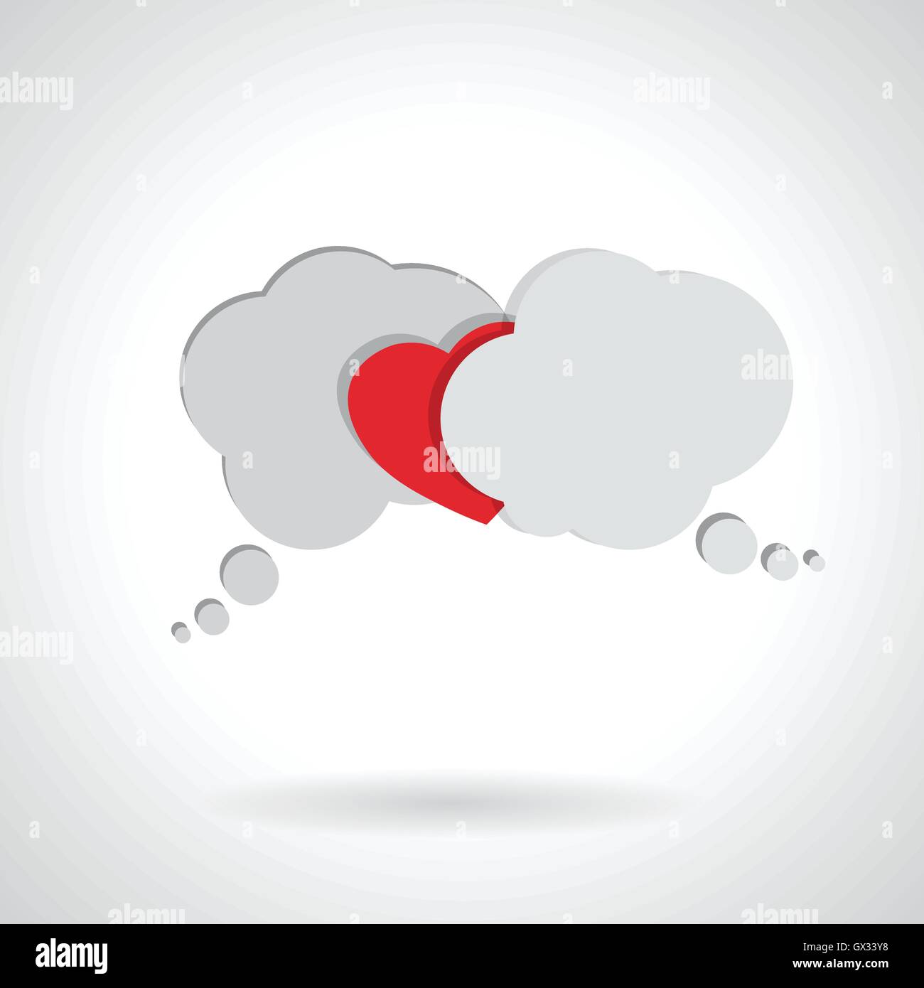 conversation speech bubble with heart vector illustration Stock Vector