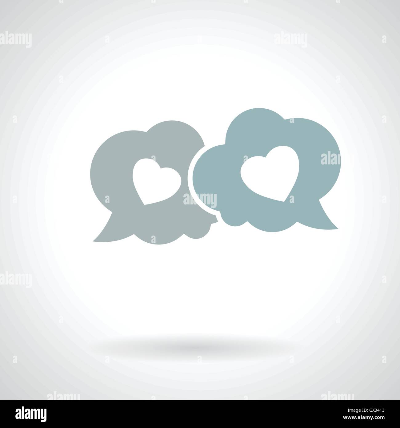 conversation speech bubble with hearts vector illustration Stock Vector