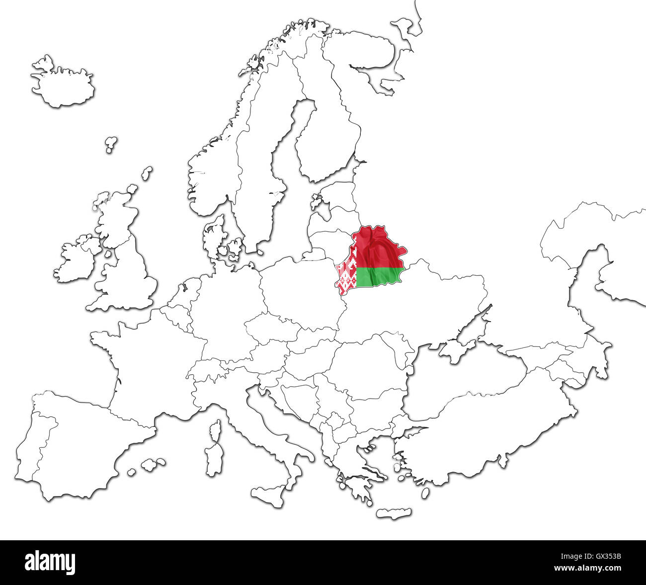 Map of Belarus Stock Photo